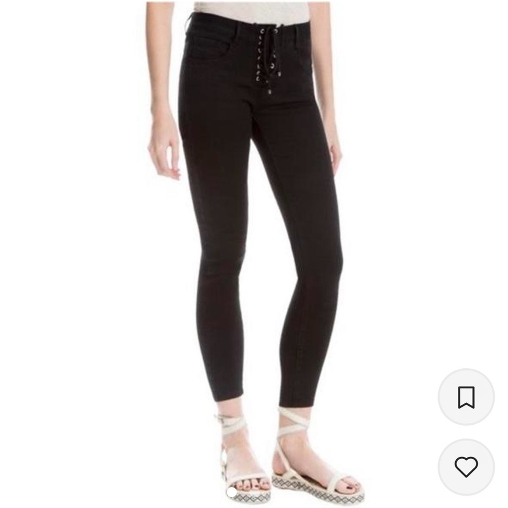 MAX STUDIO Lace-Up High Waisted Black Jeans - Size 25